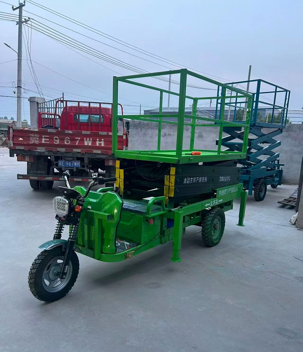電動昇降プラットフォーム三輪車リフトモバイルクライミングカーシザー油圧伸縮式高所作業アーティファクト